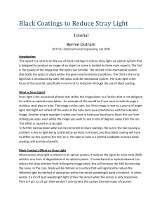 Black Coatings to Reduce Stray Light: Optomechanical Engineering Tutorial