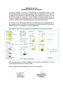 C&aacute;lculo de Sistema de Venteo de Tanques API STD 2000