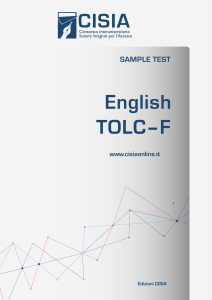 English TOLC-F Sample Test: Biology, Chemistry, Math, Physics, Logic