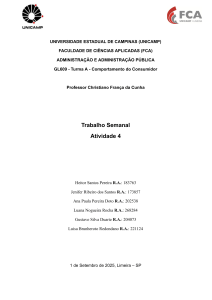 Comportamento do Consumidor: An&aacute;lise Nespresso - Tarefa UNICAMP