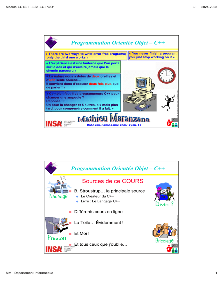 IMPRESSION - Cours C++ - IF-3-S1-EC-POO1
