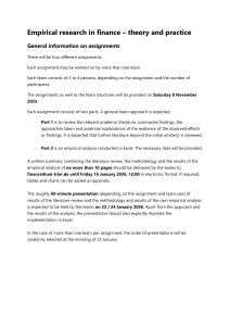 Finance Research Assignment Guidelines