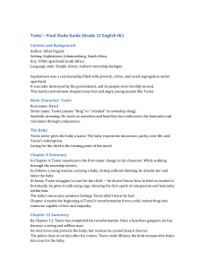 Tsotsi Study Guide: Grade 11 English HL – Themes, Characters, Summary