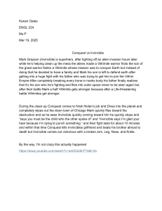Invincible vs. Conquest: A Viltrumite Battle Summary for ENGL 224