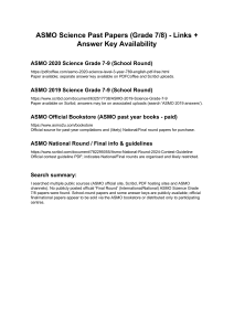 ASMO Science Past Papers Grade 7/8: Links & Answers