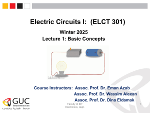 Electric Circuits I: Basic Concepts - Lecture 1