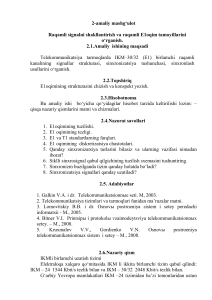 Raqamli signalni shakllantirish va E1 oqim tamoyillari: Amaliy mashg'ulot