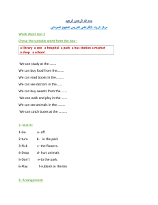 Elementary English Worksheet: Grammar & Vocabulary Test 2