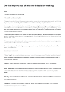 Informed Decision-Making: Market Analysis & Business Strategy