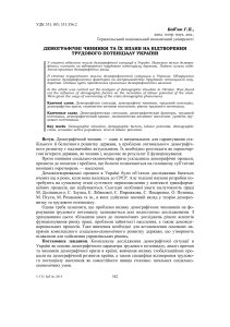Демографічні чинники та трудовий потенціал України