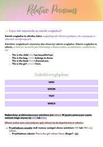 Zaimki względne: Who, Whom, That, Which - wyjaśnienie