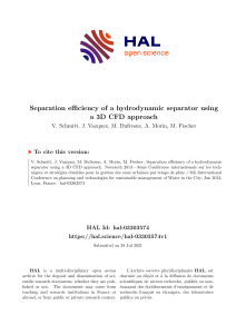 Hydrodynamic Separator Efficiency: A 3D CFD Analysis