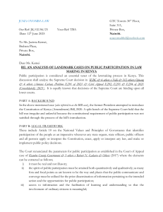 Public Participation in Kenyan Law: Supreme Court Cases Analysis