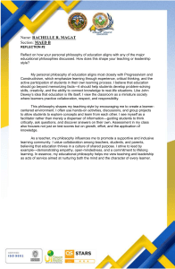 Educational Philosophy: Progressivism, Constructivism & Teaching Style