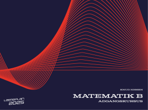 Matematik B L&aelig;replan - Adgangskursus 2025