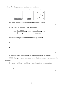 States of Matter & Water Cycle Worksheet | Physics & Chemistry