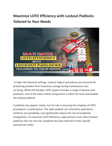 Maximize LOTO Efficiency: Tailored Lockout Padlocks for Industrial Safety