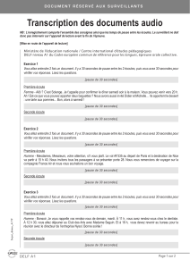 Transcription des examens oraux DELF A1 : Documents audio pour apprenants fran&ccedil;ais