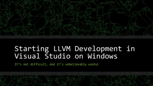 LLVM Development in Visual Studio on Windows