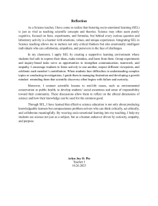 Integrating SEL in Science Teaching: A Teacher's Reflection