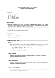 Numerical Solutions to CE Problems Lab Exercise