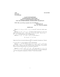 Gazi University MAT 202 Engineering Mathematics Midterm Exam