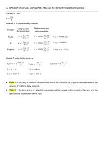 BASIC PRINCIPLES, CONCEPTS, AND DEFINITIONS IN THERMODYNAMICS