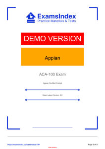 Appian ACA-100 Exam Demo: Sample Questions & Answers