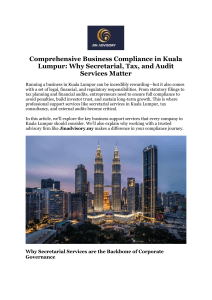 Business Compliance in Kuala Lumpur: Secretarial, Tax, Audit