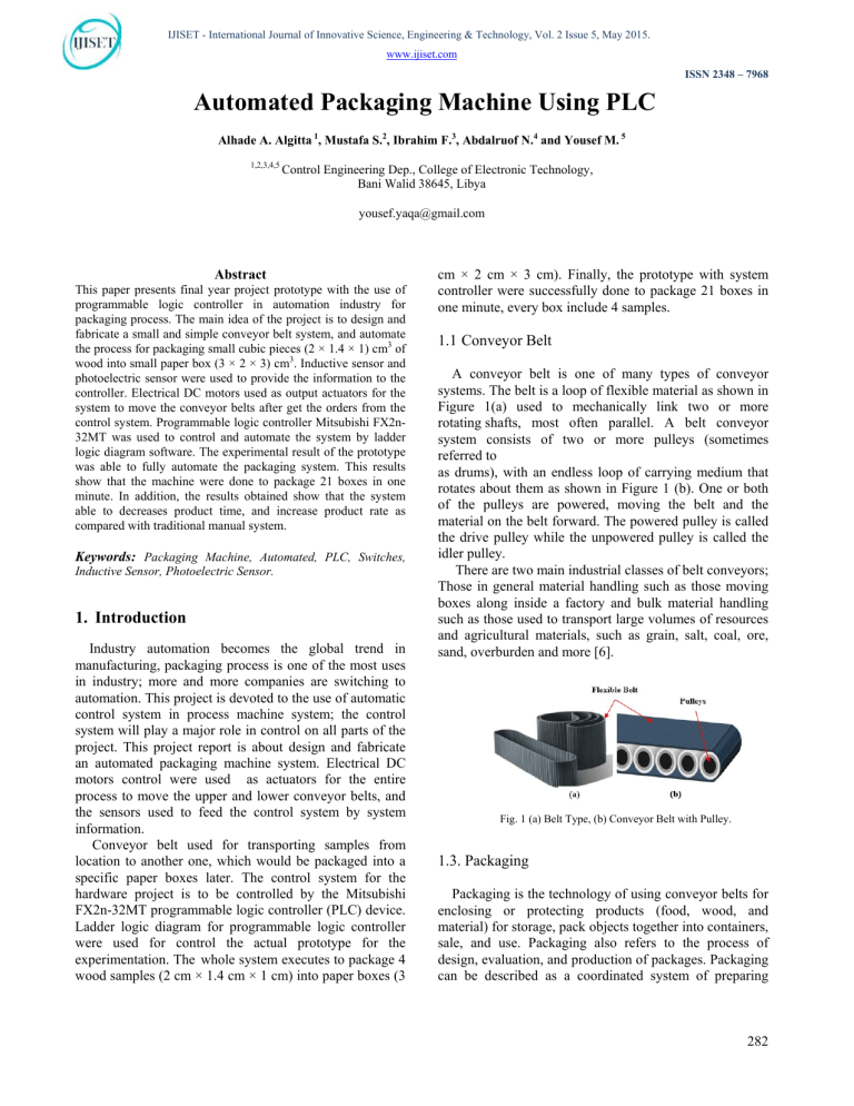 Automated Packaging Machine Using PLC: Design & Automation