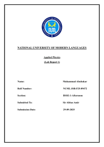 Applied Physics Lab Report 1: Resistor Color Codes & DMM Measurement