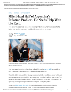 Milei's Argentina: Halving Inflation, Seeking Help for Economic Stability