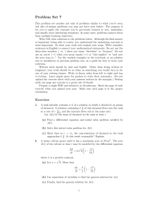 Problem Set 7: Differential Equations, Sequences, Limits & Calculus