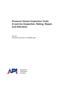 API 510 Errata 1: Pressure Vessel Inspection Code Updates (March 2023)