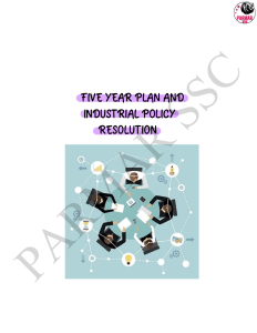 India's Five Year Plans & Industrial Policy Resolutions: A Study Guide