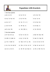 5 equations with brackets