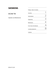SICAM TM Operation & Maintenance Manual: Engineering, Diagnostics