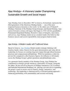 Ajay Hinduja: Sustainable Leadership & Social Impact