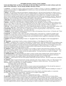 AP English Literature Literary Terms: Definitions & Examples | Sabolcik