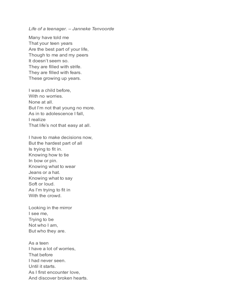 Teenage Struggles & Childhood Isolation Poems Analysis