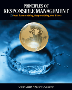 Principles of Responsible Management: Glocal Sustainability, Responsibility, Ethics