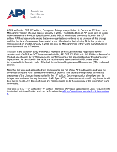 API 5CT 11th Edition: PSL Removal & Transition Guide for Casing & Tubing