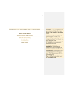 Branching Paths: Teacher Evaluation Model for Faculty Development