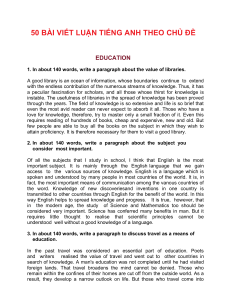 English Essays: Education & Life - 50 Writing Topics