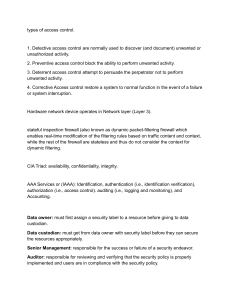 Cybersecurity & Networking Fundamentals: Access Control, Firewalls, CMM