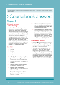 Cambridge IGCSE Chemistry Coursebook Answers