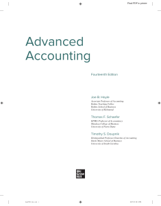 Advanced Accounting 14th Edition Hoyle