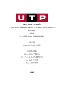 Informe de An&aacute;lisis de la Cultura Organizacional de Alicorp