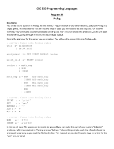 Prolog Parser Programming Assignment - CSC 330 Programming Languages
