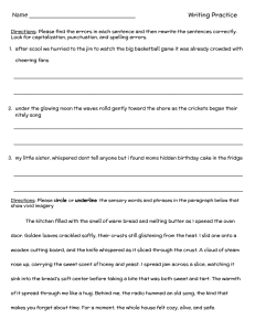 Writing Practice Worksheet for Students